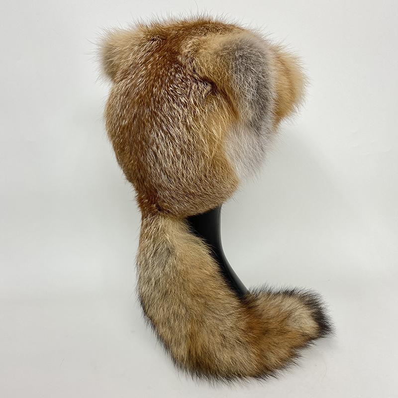 

Новые женские шапки из натурального лисьего меха для зимы, толстые, теплые, модные шапки-ушанки, бейсболки с помпоном, женские шапки из натурального лисьего меха One Size