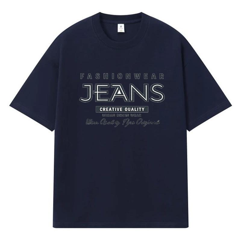 2026 Fashionwear Jeans Printed Graphic Street Trend Y2k Harajuku 100% Cotton T Shirt Casual Oversized Men's T-shirt
