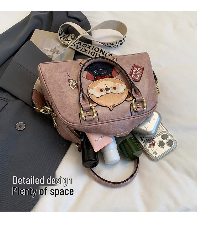 2026 Hello Kitty Bear Crossbody Handbag with Wide Shoulder Strap - Women's Cute Commuting Travel Bag