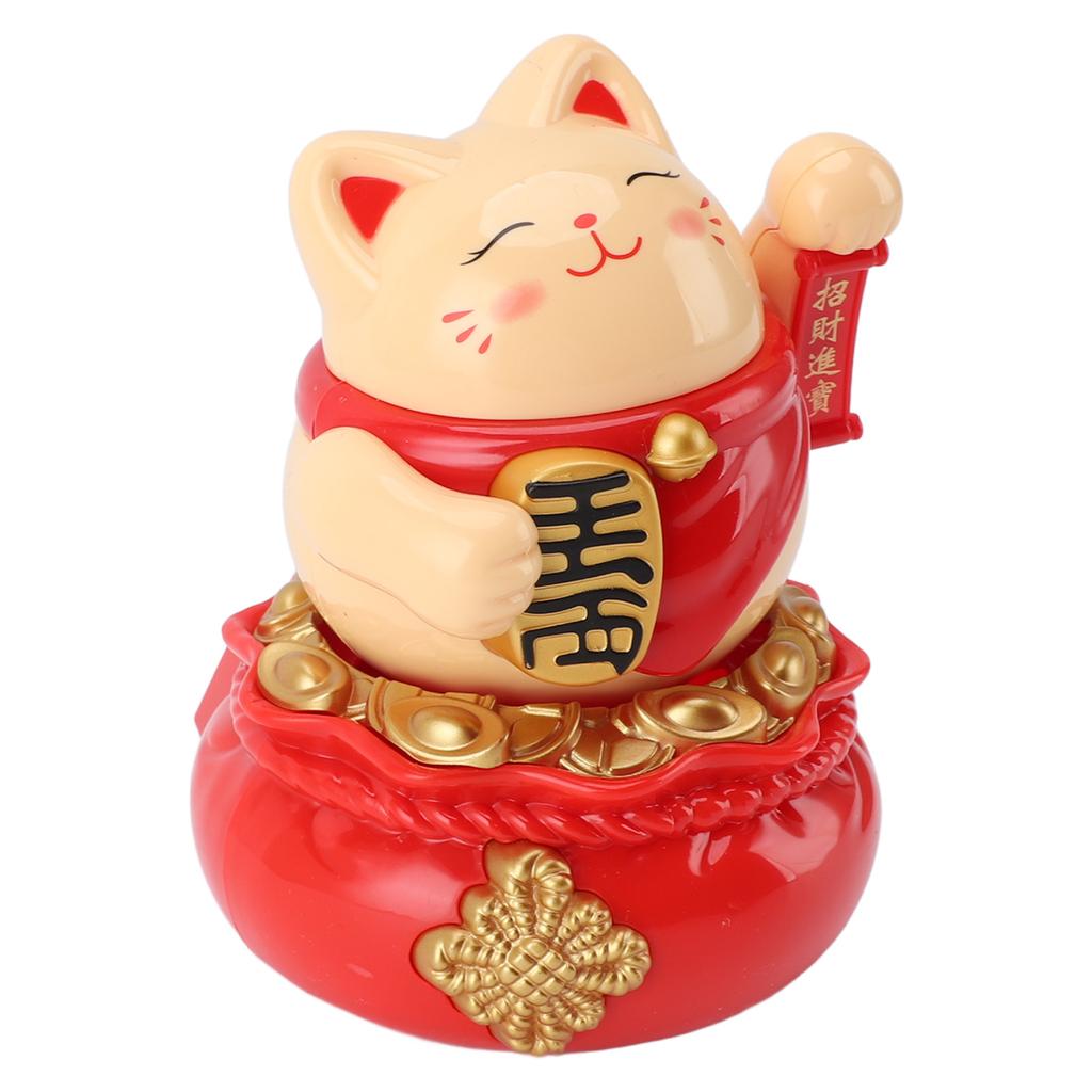 Solarbetriebene Glückskatze Dekorative Reichtum Begrüßende Winkende Arm Glückskatzen Ornament für Zuhause Auto