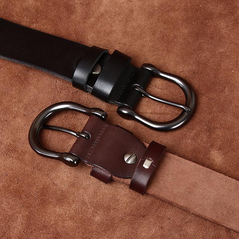 3.8Cm Wide Vegetable Tanned First Layer Cowhide Leather Washed Retro Casual Belt Men'S Pin Buckle Men'S Belt Men'S