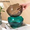 Modern Style Round Fruit Bowl Wave Edge Flat Bottom Snack Basket Multifunctional Large Capacity Serving Dishes Living Room