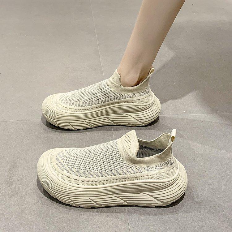 Lady Fitness Women Breathable Sneakers Woman Casual Non-slip Walking Shoes Cushion Female Comfortable Low Top Sock Sneakers