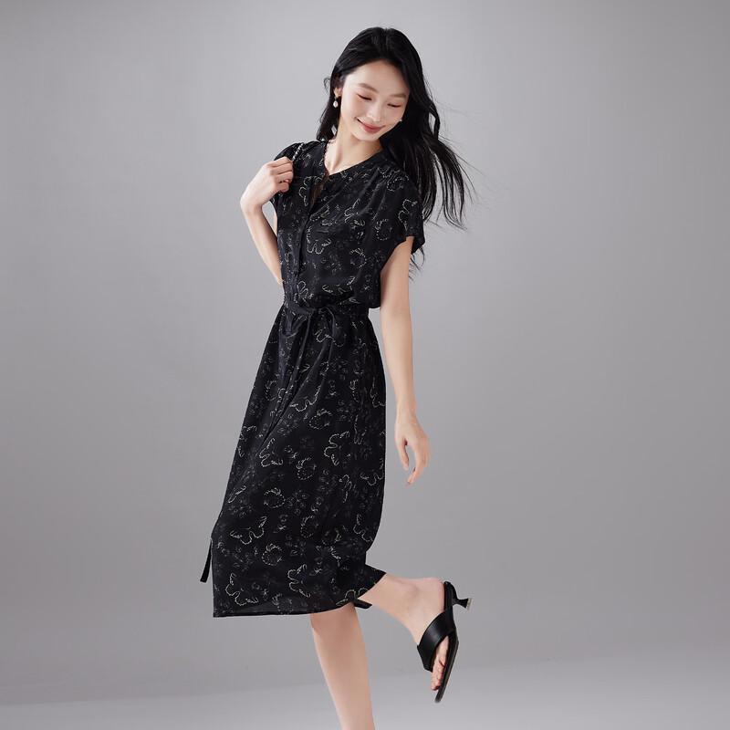 

Sofsil 2026 Summer Black Printed Mid-Length Dress XL