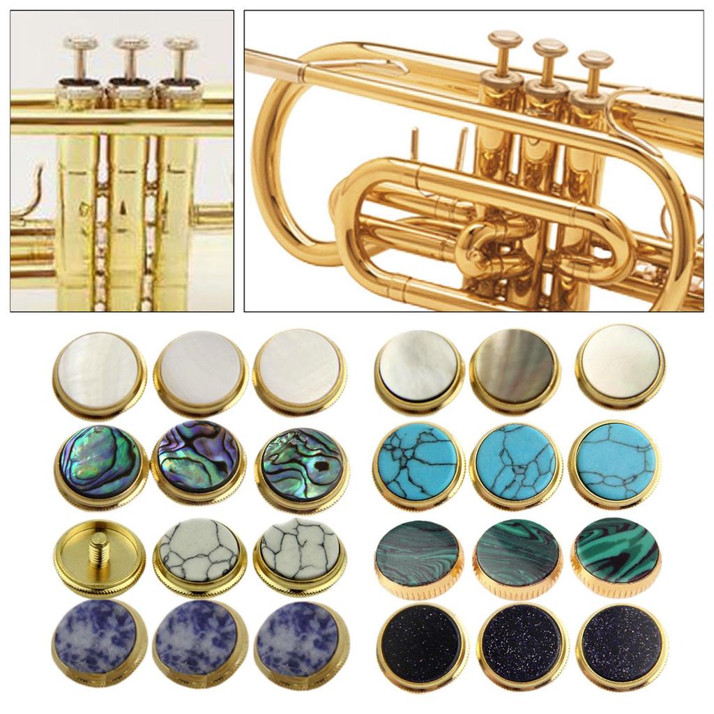 Trumpet Repair Kit Precision Valve Finger Button Caps Copper Accessory for Flute Trumpets with Keys
