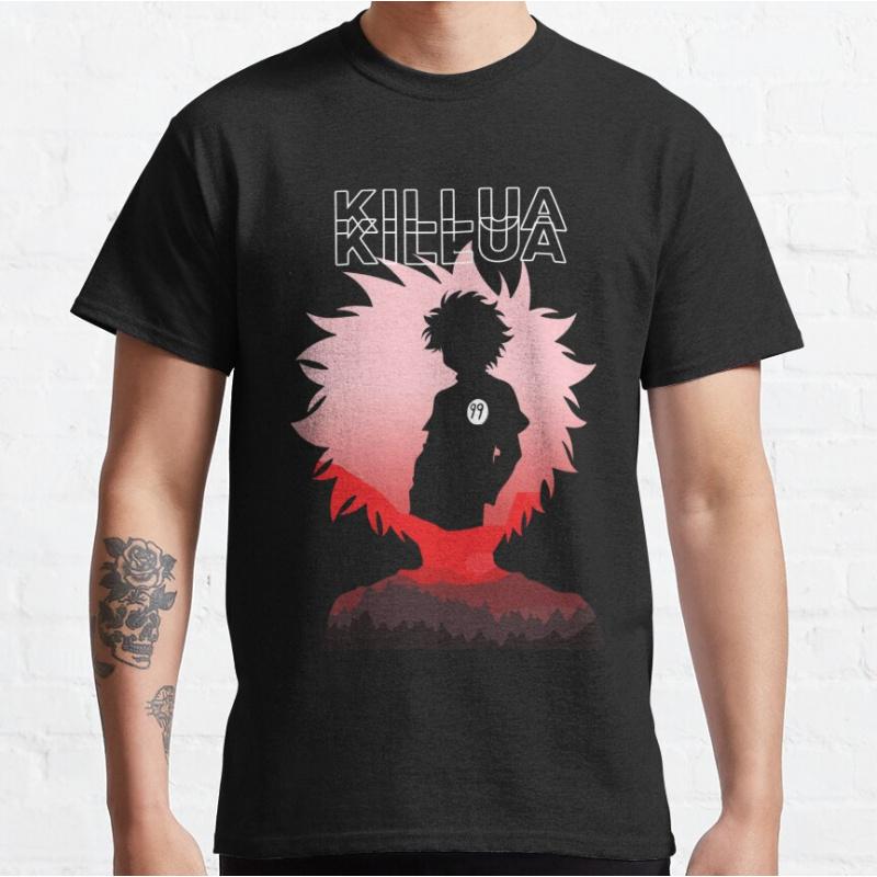 killua 90s retro Anime hunter x hunter manga Hunters Shortsleeve crewneck Tshirt for men large size Adult Tops S6xl S
