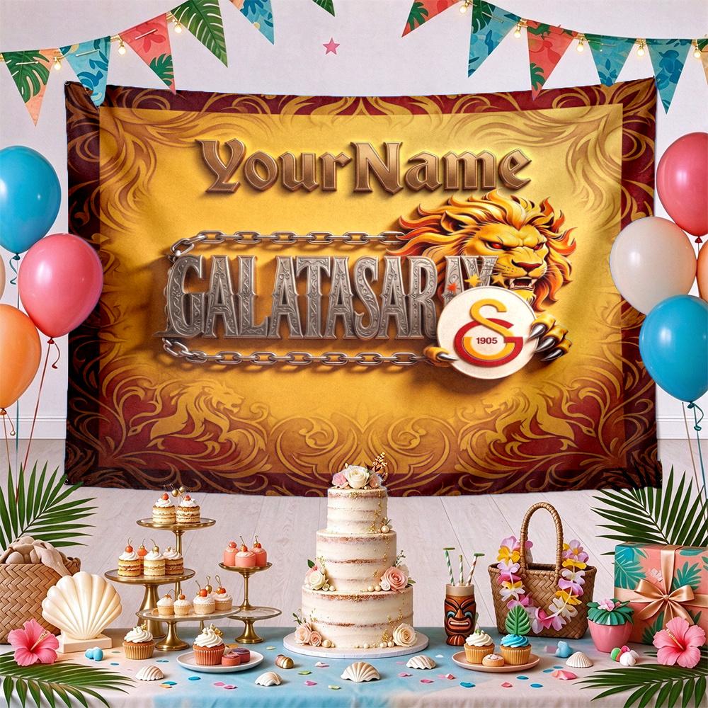 Galatasaray1 Custom Your Name Wall Decor Tapestry Art For Pet Memorial Birthday Wedding Party Backdrop Family Gift