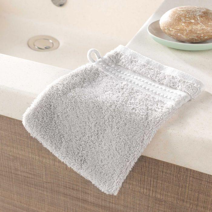 Gant De Toilette - Lot De 2 - 100% Coton - 15 X 21 Cm - Gris Galet
