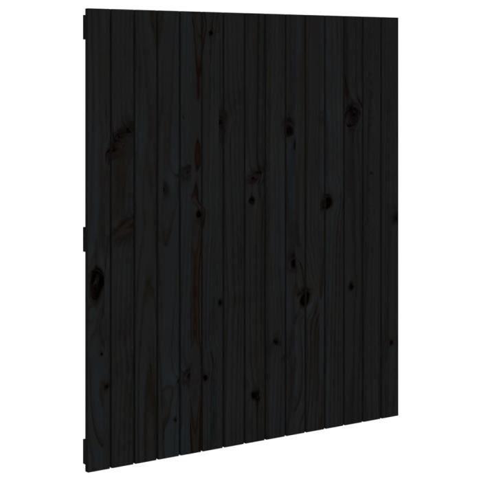 824937 vidaXL Tête de lit murale Noir 95,5x3x110 cm Bois massif de pin