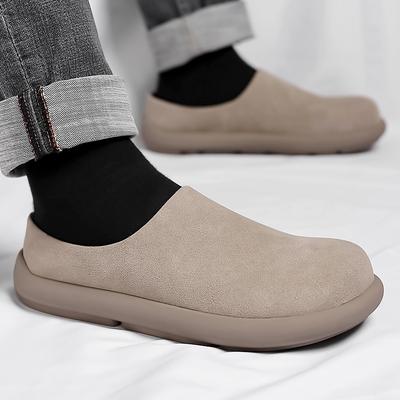Mode 2025 Nieuwe Aankomst Luie Flats Comfortabele Half-Sleepherren Casual Leren Sandalen Vrije Tijd Wandelslippers Vakantie Handgemaakte Muller Schoenen