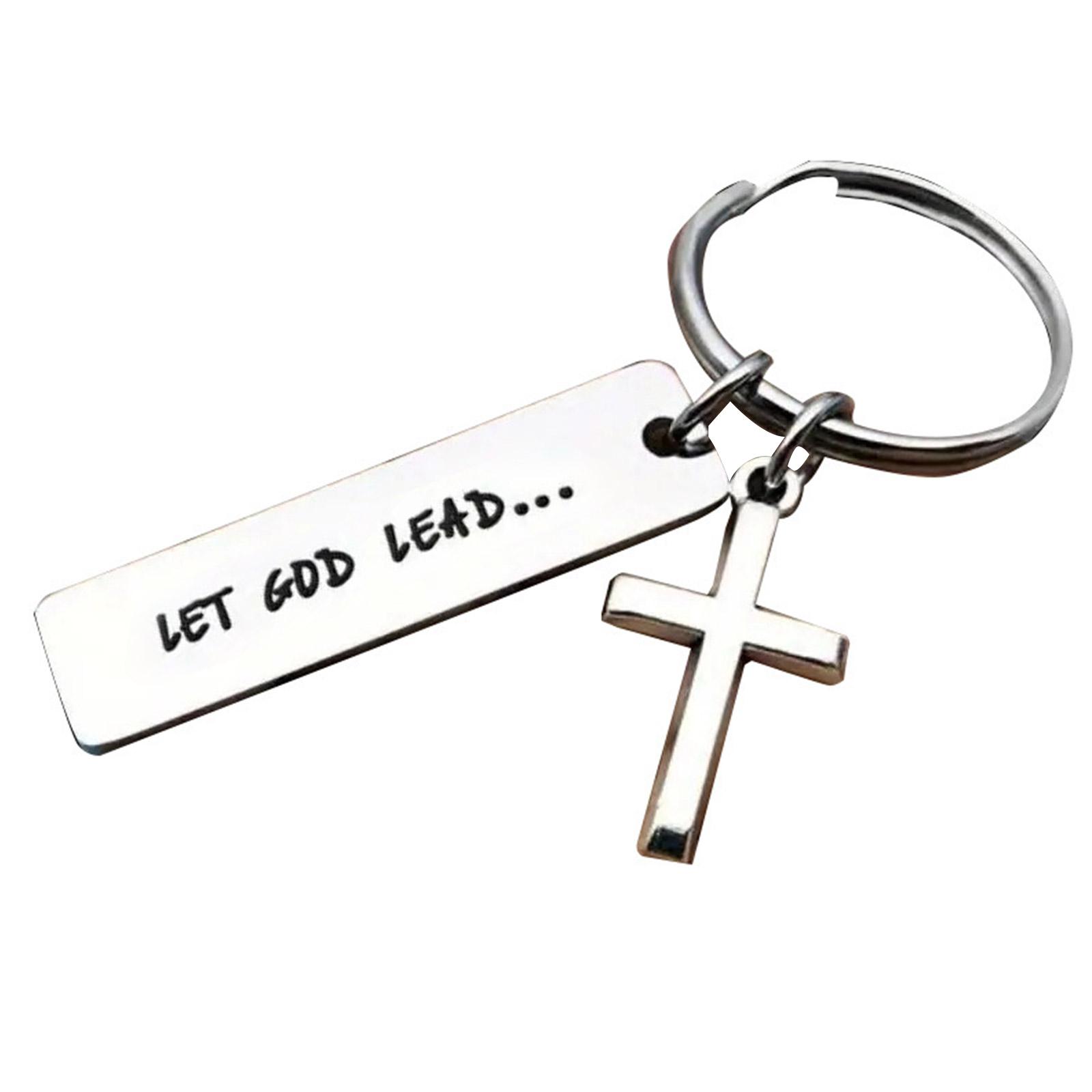 

Вдохновленный верой брелок-крест Христианский символ Подвеска для сумки Стильное украшение для ключей Текстура из нержавеющей стали для ключей и сумки
