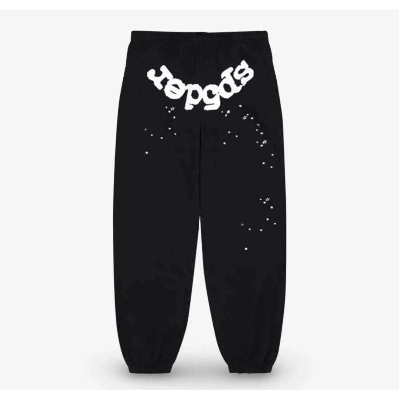 Heavy fleece foam print spider web hoodie sports casual sweater sweatpants set