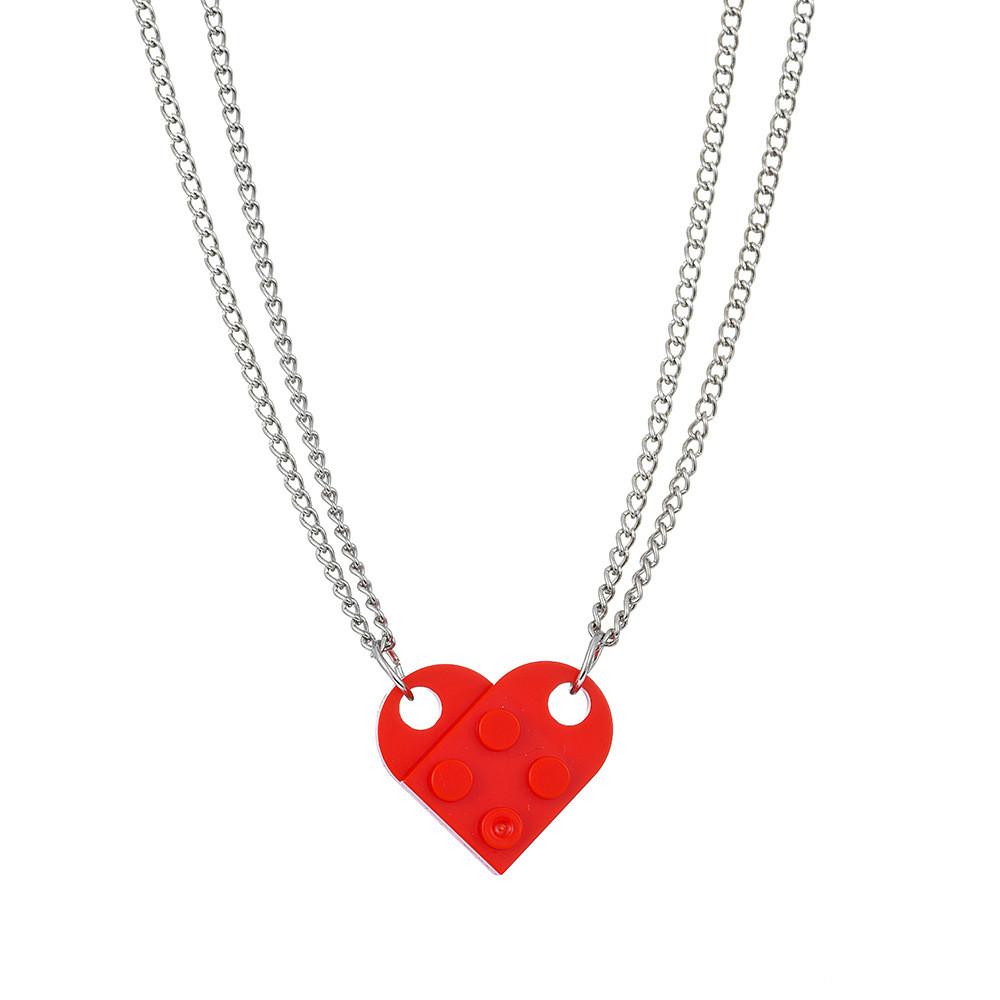 Romantic Heart Shaped Necklace For Couples Fashion Jewelry Featuring Interchangeable Pendant Design