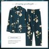 In the Elderly Pure Cotton Pajamas Women's Spring and Autumn Long-sleeved Middle-aged Mother Large Size Cardigan Set Old Lady Loungewear