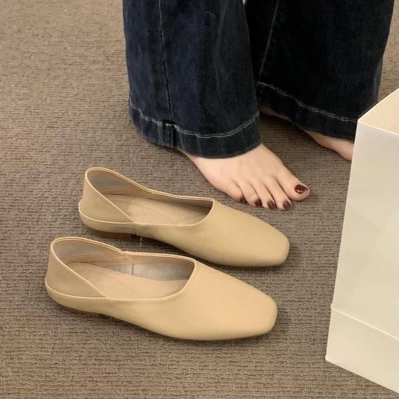 Fashion Comemore Women's Slip on Leather Loafers 2025 Spring Autumn Ballet Flat Shoes Ladies Casual Round Toe Casual Soft Sole Flats