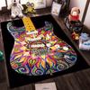 Colorful Psychedelic Guitar Design Non-slip rug suitable for living room and bedroom sofas