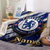 Custom Name Chelsea Football Club Theme Printed Blanket Perfect For Couch Bed Travel Outdoor Use Machine Washable Cozy Durable