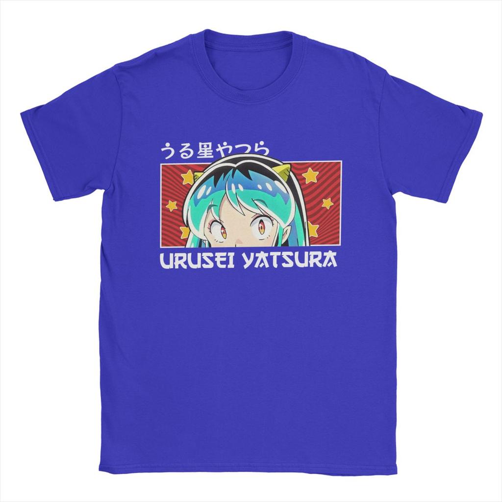 Fantastische Lum Urusei Yatsura T-Shirts Herren Rundhals 100% Baumwolle T-Shirt Anime Kurzarm T-Shirt Geschenkidee Kleidung