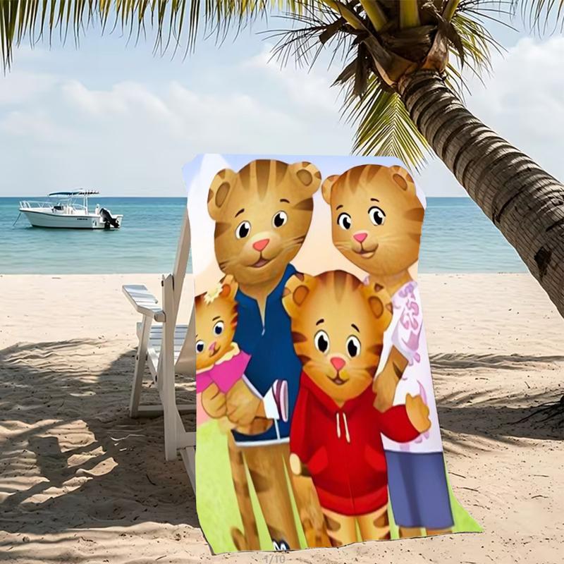 Beach Towel with Daniel Tiger's Neighborhood Pattern - soft,absorbent,machine washable Lightweight&Modern,swimming,Travel Essentials