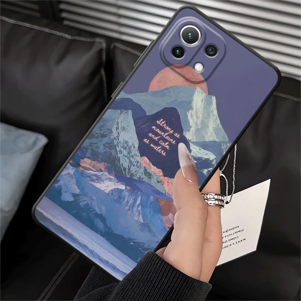 Case for Xiaomi Mi 13 Lite 11 14 12X 11T 10T 12T Pro 12 Funda Phone Cover Creative Mountain Peak Art