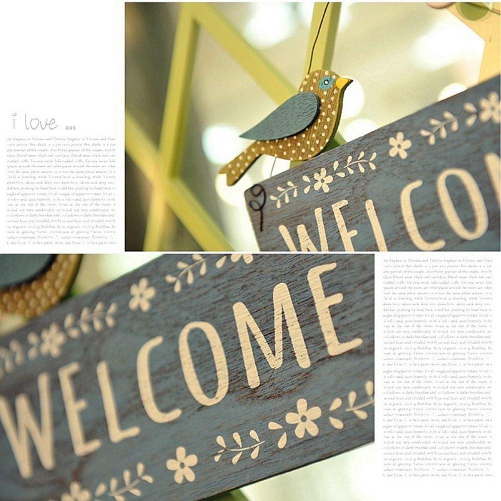 Wooden Wall Hanging Retro Wall Decoration Pendant European Style Doorplate Decoration Hanging  Shop