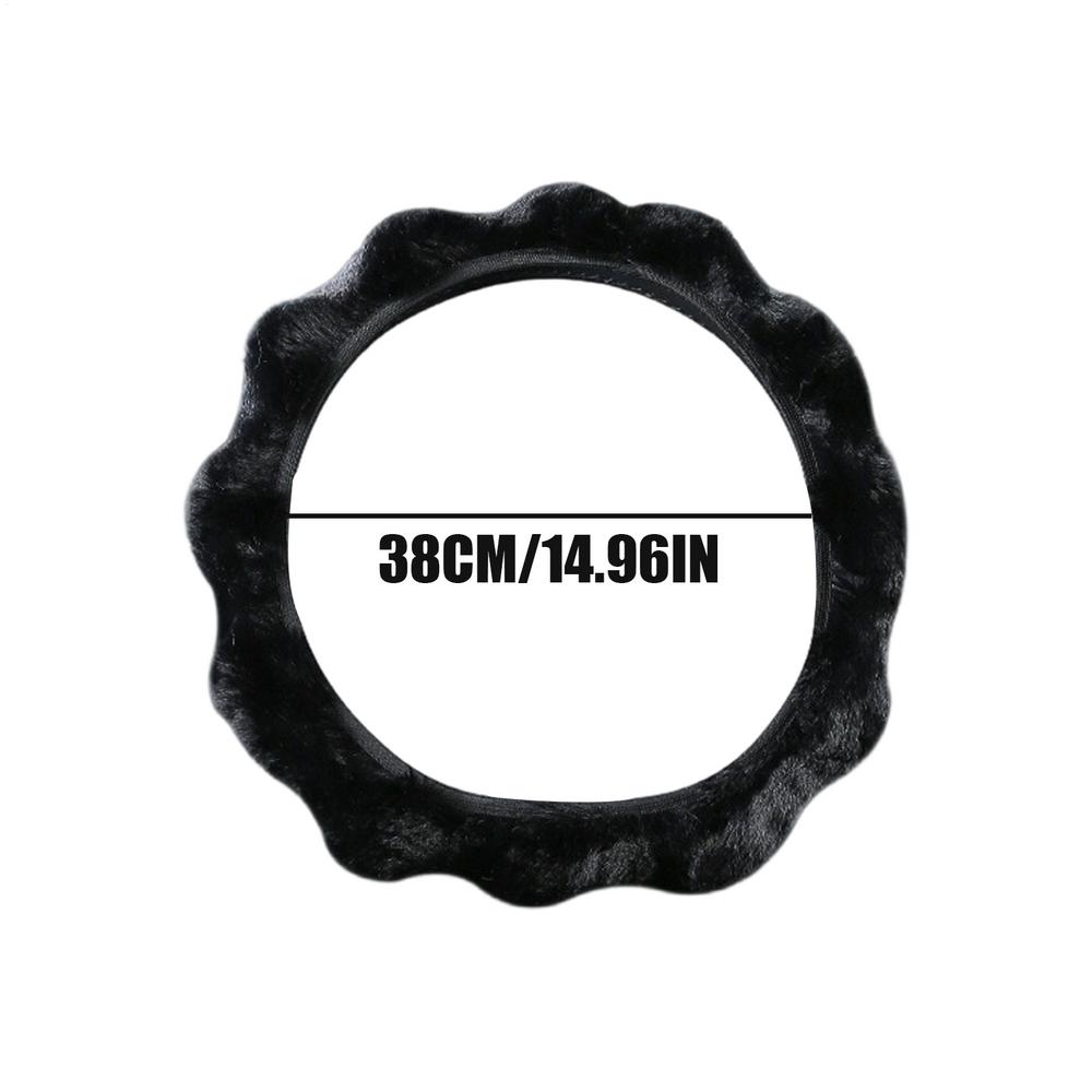 Plush Fleece Steering Wheel Cover Stuffed Steering Wheel Wrap Soft Elastic Car Steering Wheel Handle Cover Winter Warm Supplies
