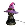 Black Cat Witch Hat Lamp Decorative Gift Halloween Lighting Decor Gothic Night Light