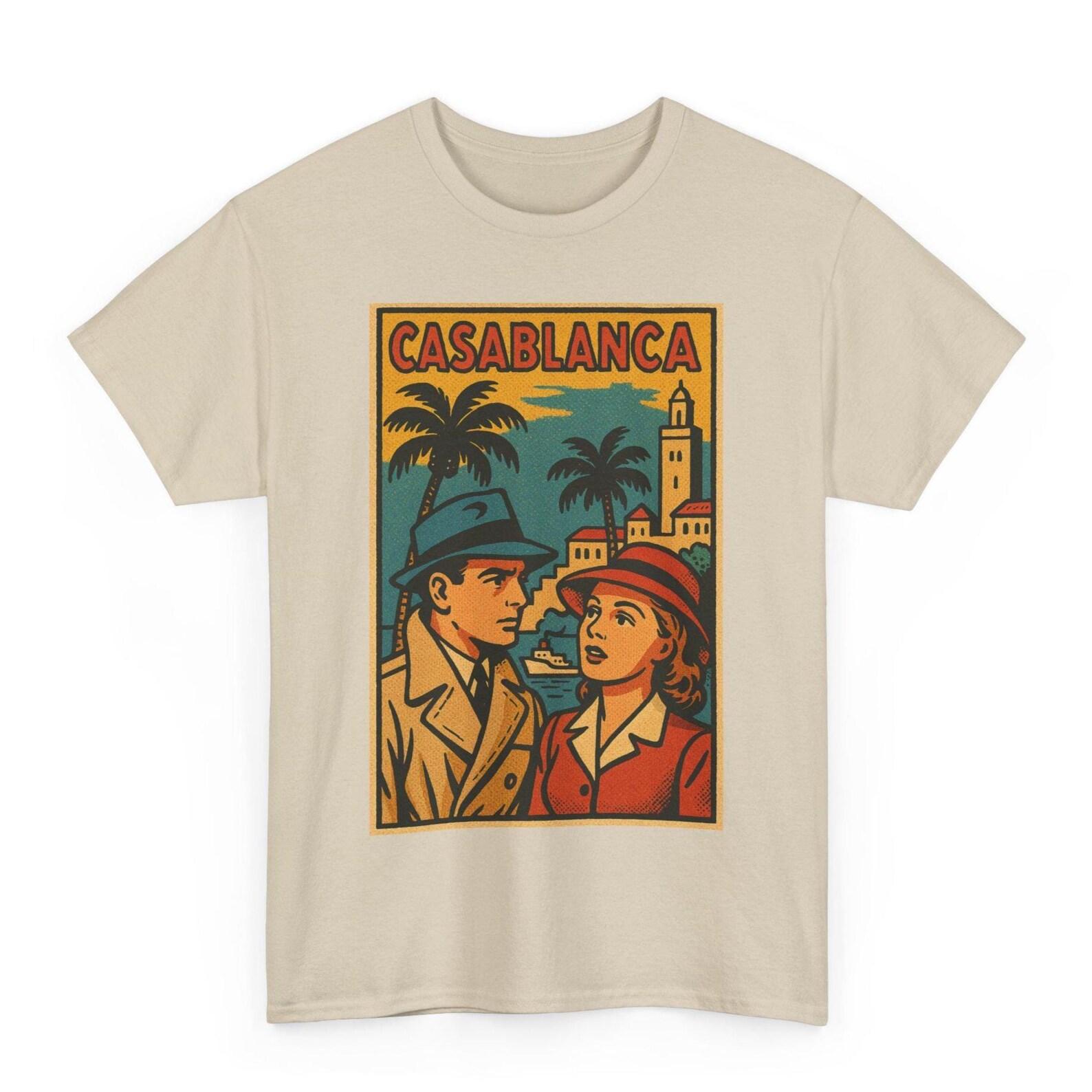 Casablanca Movie Poster T-Shirt: Retro Comic Style, Classic Film M