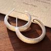 S925 Sterling Silver Brushed C-Type Stud Earrings Simple Basic Model