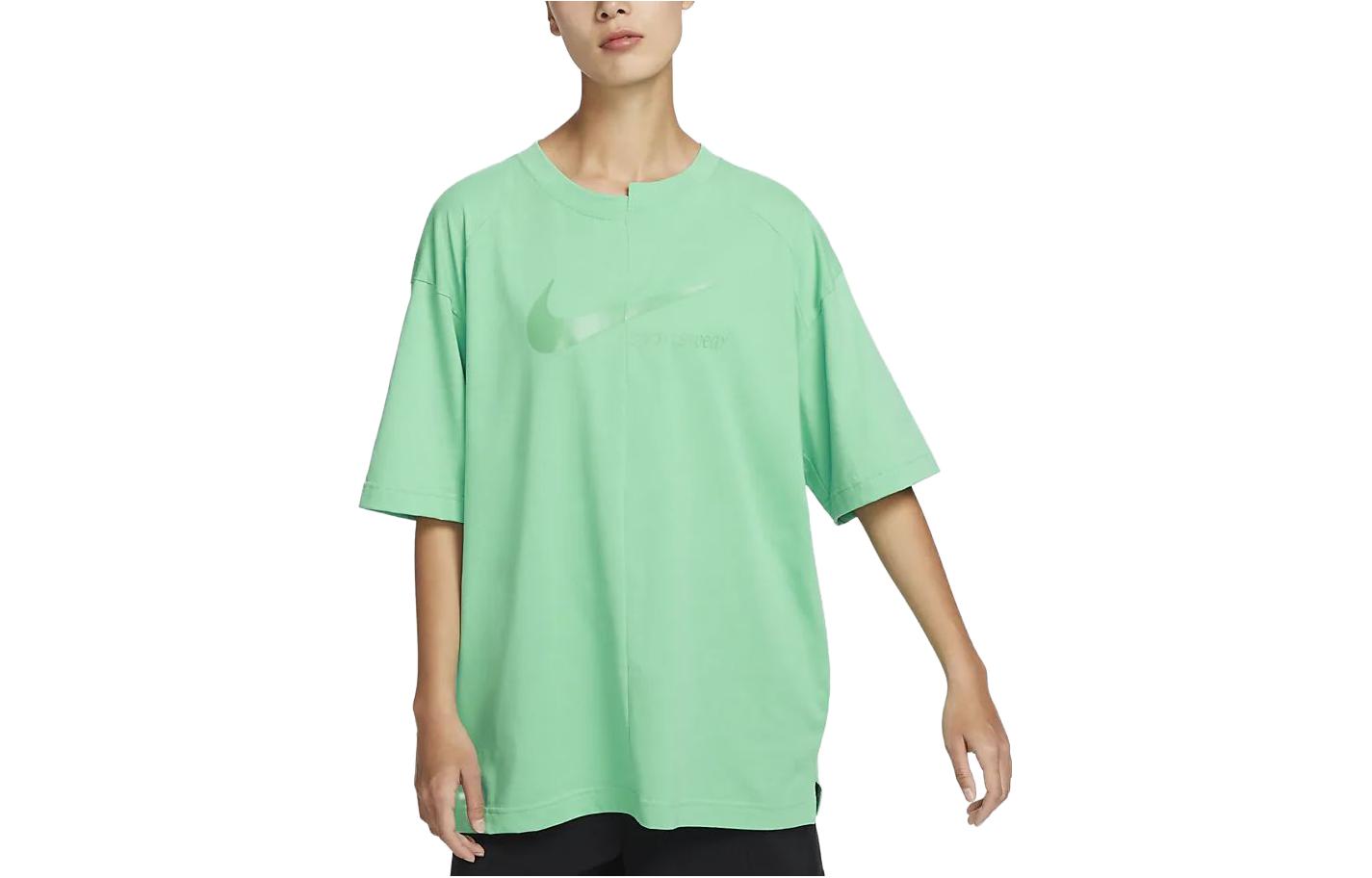 

Nike T Shirts Women s Green Crew Neck Moderate Straight Fit DV8318-363 M