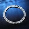 Unisex Bracelet Square Cubic Zirconia Luster Copper Anti-Friction Bangle Gift for Loved Ones Daily Wear Prom Wedding Jewelry
