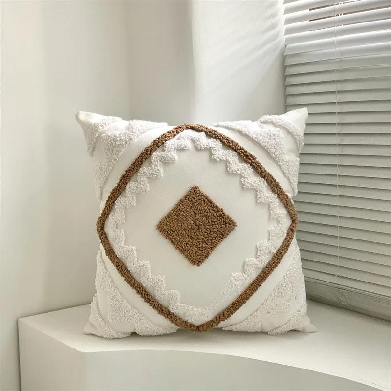 Federa Cuscino Decorativo in Velluto Ricamato 45x45CM Copricuscino Lombare Stampa Bohemien Decorazione Casa