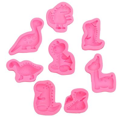 Moule en Silicone de dinosaure de dessin animé, bricolage, décoration de gâteau Fondant, outil de pâte de gomme à sucre, moule à Mousse de chocolat 3D