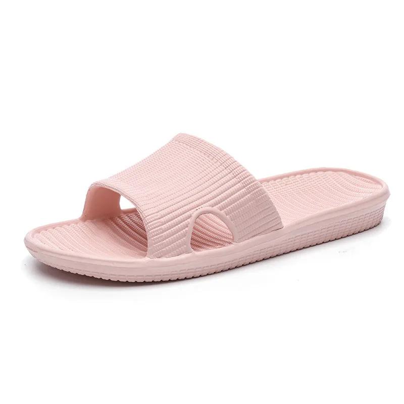 

Модные летние мужские домашние тапочки, плоские напольные тапочки, домашние шлепанцы из ЭВА, мужские и женские, нескользящие, для ванной, домашние тапочки, Zapatillas De Hombre 44-45 розовый