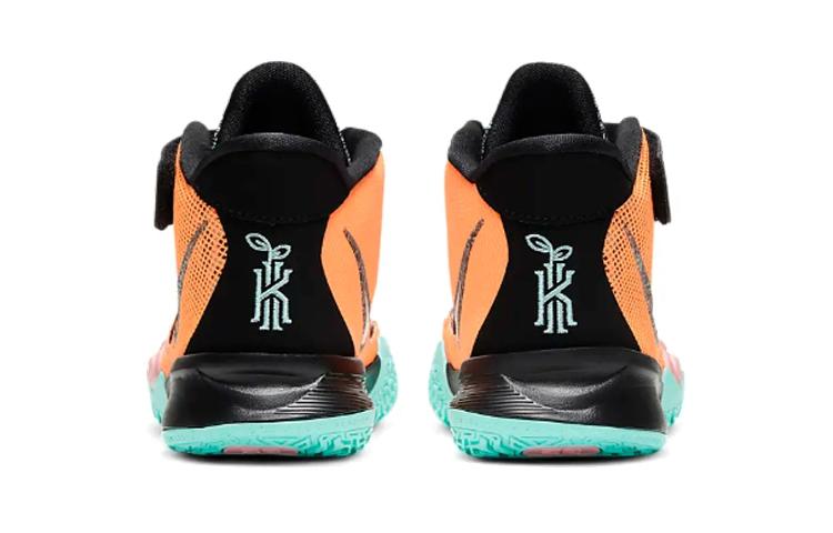 Nike Kyrie 7 Play For The Future BP Mid top Children's Basketball Shoes Black Orange Green Children Aged 3 7 Years Old CW3236-800