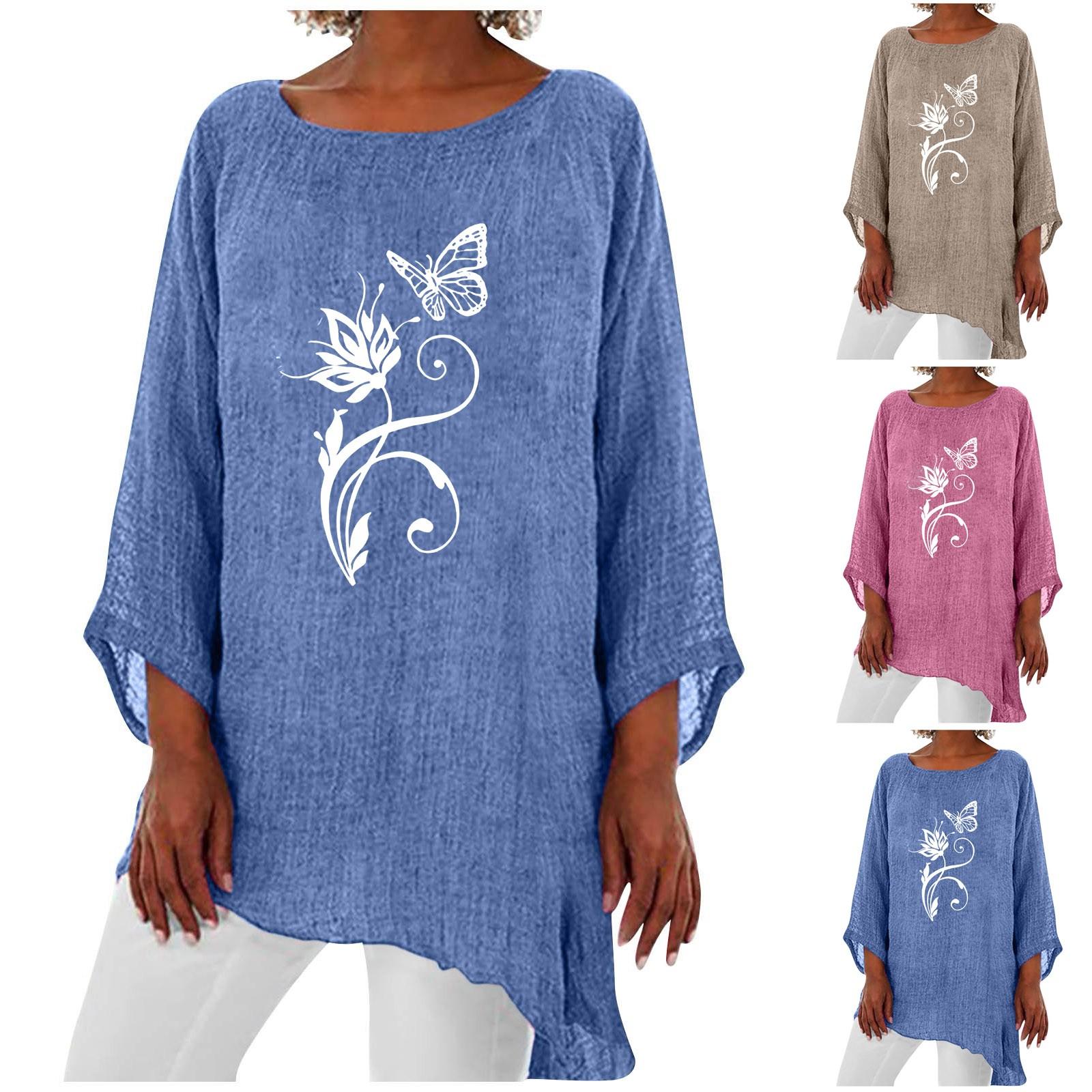 

Модный женский свободный и удобный топ с длинным рукавом с принтом нестандартной формы