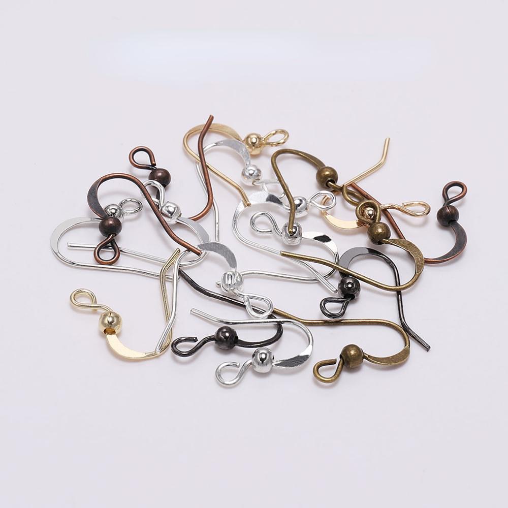 100 Stück 19 x 18 mm Ohrring-Komponenten, Haken, gedrehte Ohrhaken, Verschlüsse, Ohrring-Drähte, Erkenntnisse für die DIY-Schmuckherstellung