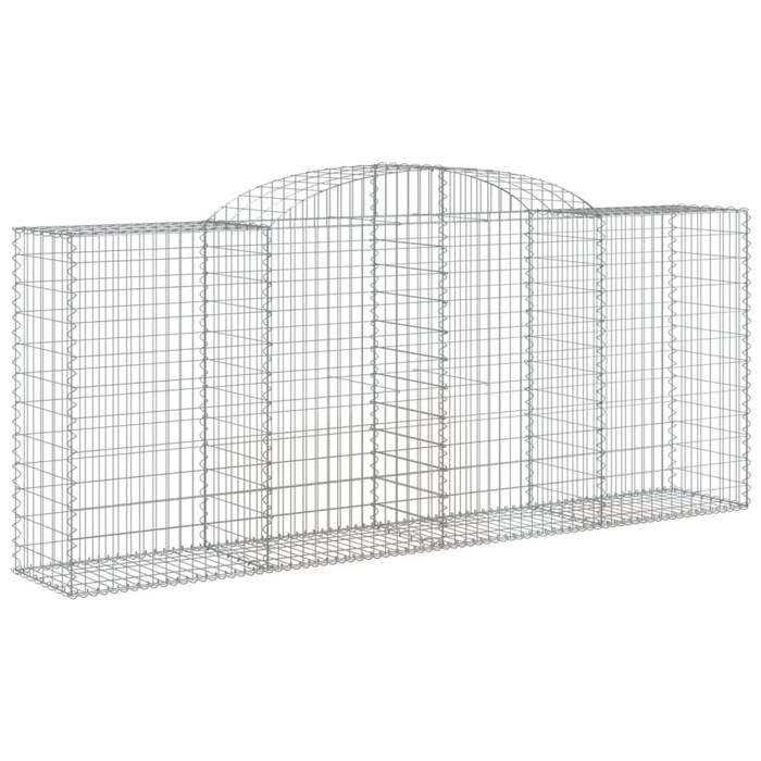 VidaXL Curved Gabion Baskets 2 Pcs 300x50x120/140 Cm Galvanized Iron, Gabion, Gabion Cage, Gabion Wall Basket, Wall 3146719
