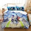 Anime Genshin Impact Paimon Printed Bed Set Duvet Cover Pillowcase Bedding Set Bed Linen Sheet Quilt Cover Full Queen King Size