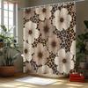 1pc Elegant Beige White Brown Black Modern Neutral Shower Curtain with Hooks - 180.34x180.34 Cm Bathtub Privacy Texture, Machi