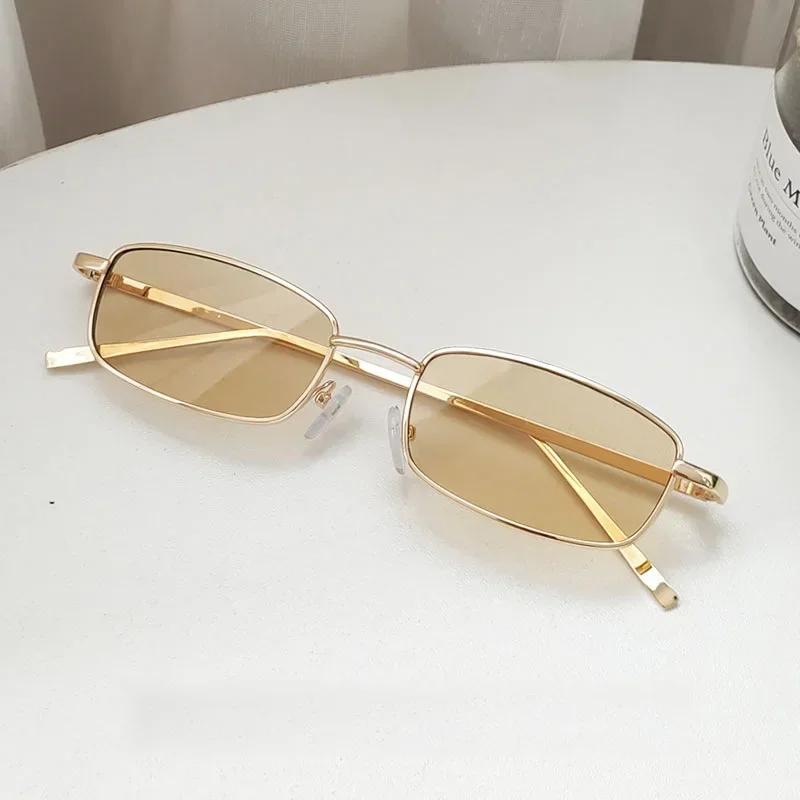 Retro Small Oval Sunglasses Woman Men Vintage Brand Shades Black Red Metal Color Sun Glasses For Female Fashion Designer