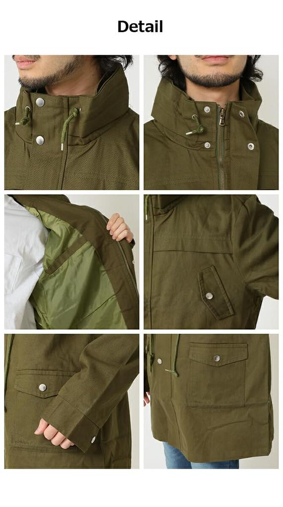 Arcade M65 Military Field Half Coat with Drawcord and Stand Spring Size Khaki Men's Jacket, M-65 Jacket, Collar, Outerwear, M,