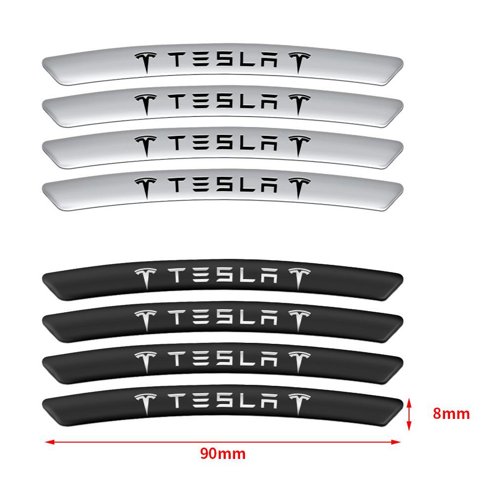 4 Stück Aluminium Auto Radfelge Aufkleber Abzeichen Auto Zubehör Für Tesla Model 3 Model Y Model S WYE Cybertruck Model X Roadster Mod