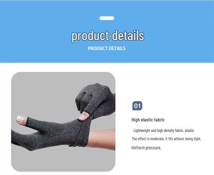 Gray Outdoor Compression Fingerless Gloves for Exercise & Rehabilitation