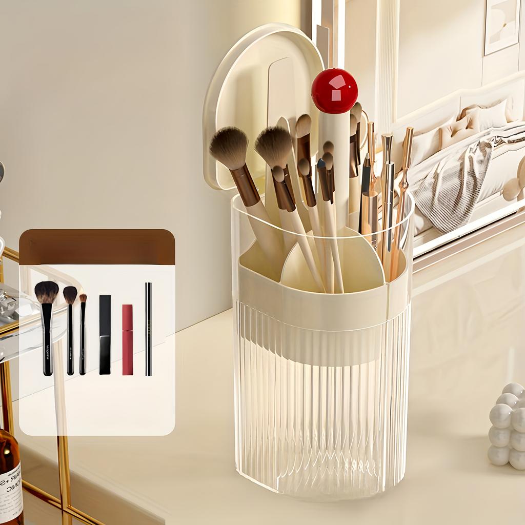 1pc cosmetic brush storage tube, press dustproof, high-grade eyebrow pencil shelf, automatic lifting brush barrel.