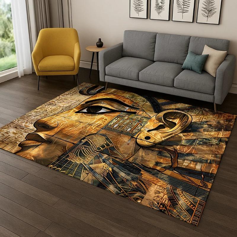 Egyptian Culture PrintLarge Carpet Anti-slip Wear-resistant Soft Mat for Living Room and Bedroom Rug So Classic and Beautiful
