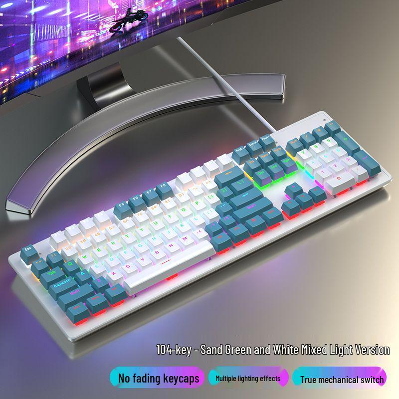 87/104 Key Mechanical Keyboard with Blue, Black, Red, Brown Switches for Gaming and Typing - Wired Universal for Desktop/Laptop