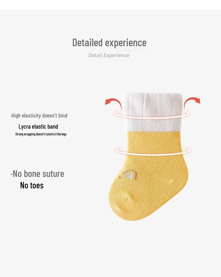 New Spring & Autumn Cartoon Mid-Calf Socks for Newborns & Toddlers - Loose Cuff, Seamless Design