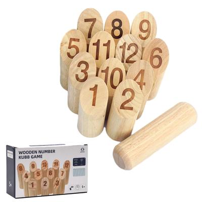 TUISKU Skittle for Outdoor and Camping Mölkky Scoreboard, Wooden, Play, Sports, Recreation,