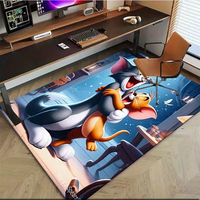 

Tom & Jerry Hug: Classic Cartoon Art Print Office Mat Home Decor Gift For Halloween & Christmas LD134 160cm by 200cm